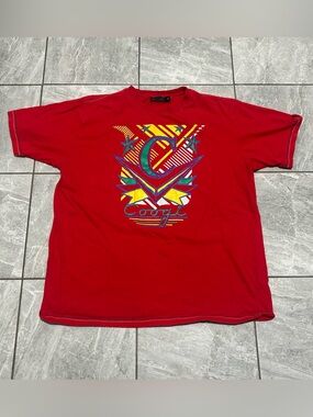 Vintage Coogi Graphic T Shirt Men’s XXL Red Colorful Logo 90s Y2K Cotton